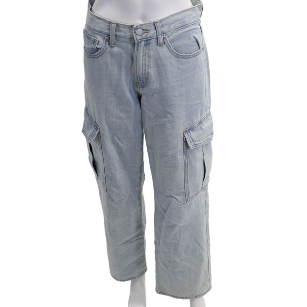 JBD Unisex Wide Leg Straight Light Blue Cotton Jeans Size 26
